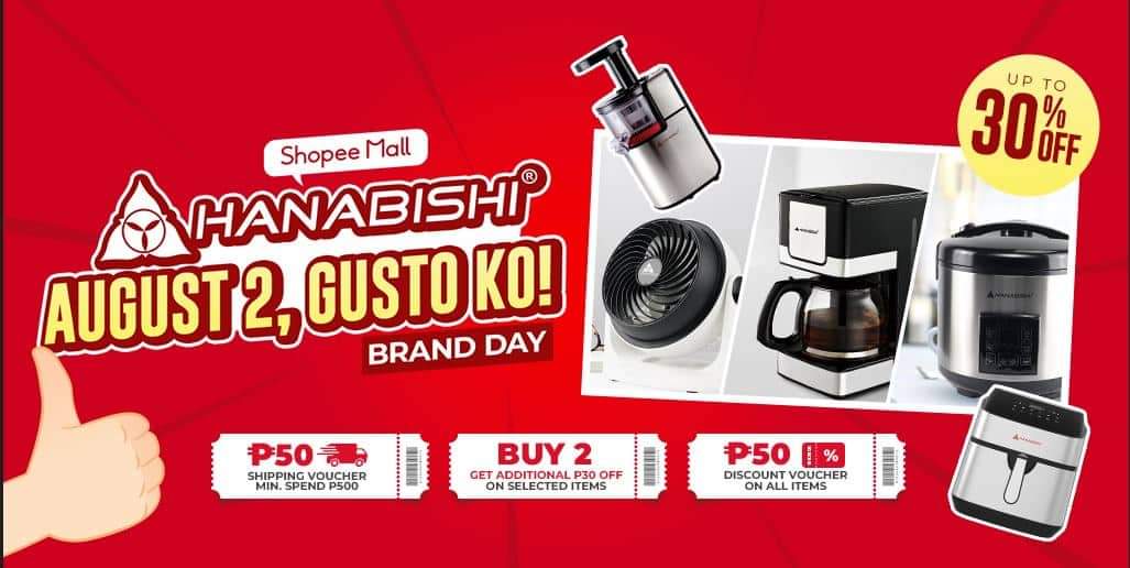Air Fryers and More Go on Sale on Hanabishi ShopeeMall this August 2
