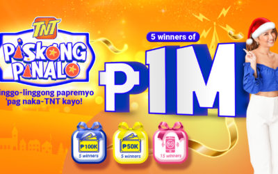 P1M cash and 5G Smartphones up for grabs with TNT Paskong Panalo